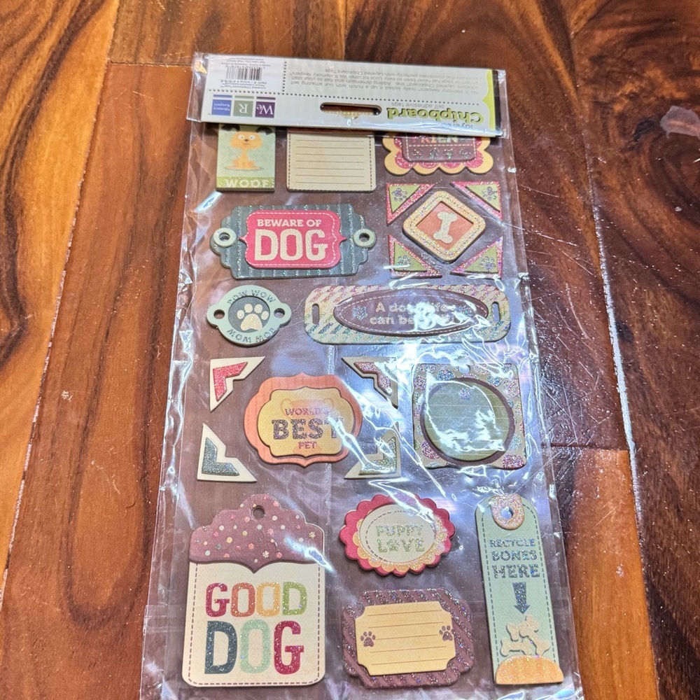 Dog-Themed Scrapbook Stickers